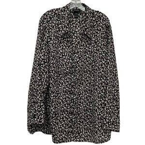 Lane Bryant 26/28 Long Sleeve Floral Plus Size Button Up Blouse Top Y3